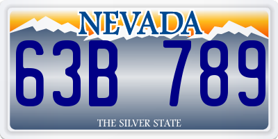 NV license plate 63B789