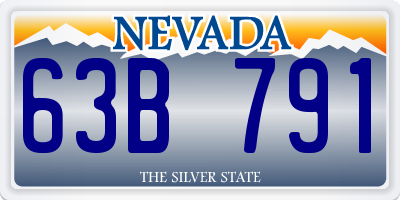 NV license plate 63B791