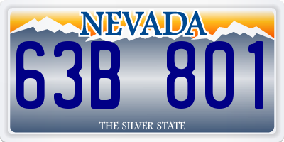 NV license plate 63B801