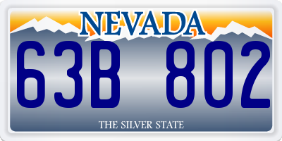 NV license plate 63B802