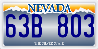 NV license plate 63B803