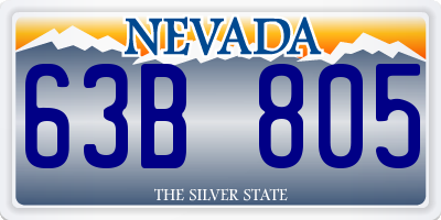 NV license plate 63B805