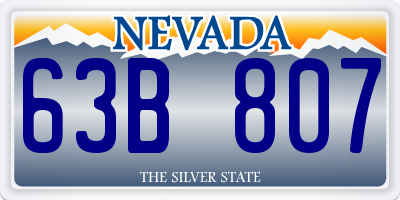 NV license plate 63B807
