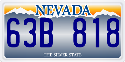 NV license plate 63B818