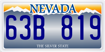 NV license plate 63B819