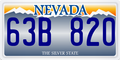 NV license plate 63B820