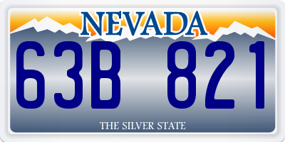 NV license plate 63B821