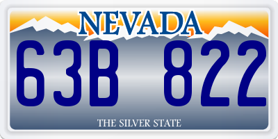 NV license plate 63B822