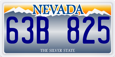 NV license plate 63B825