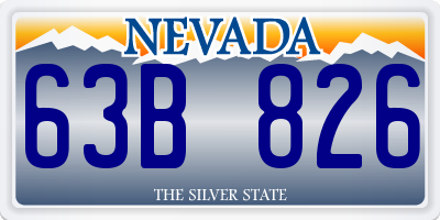 NV license plate 63B826