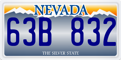 NV license plate 63B832