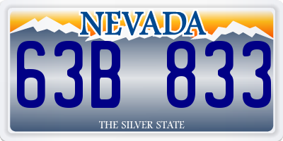 NV license plate 63B833