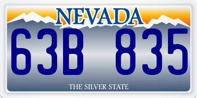 NV license plate 63B835