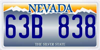 NV license plate 63B838