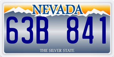 NV license plate 63B841