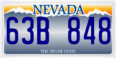 NV license plate 63B848