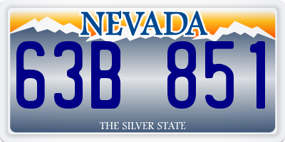 NV license plate 63B851