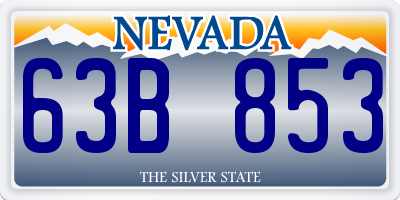 NV license plate 63B853