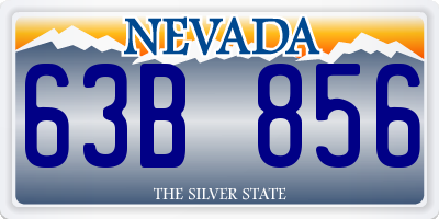 NV license plate 63B856