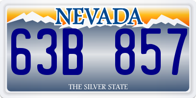 NV license plate 63B857