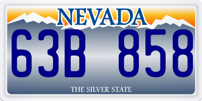NV license plate 63B858