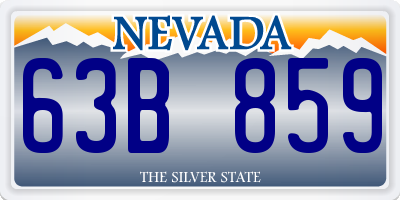 NV license plate 63B859