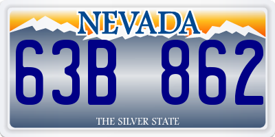 NV license plate 63B862