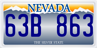 NV license plate 63B863