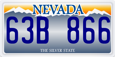 NV license plate 63B866