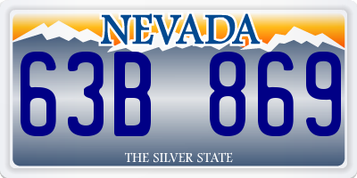 NV license plate 63B869
