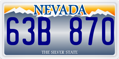NV license plate 63B870