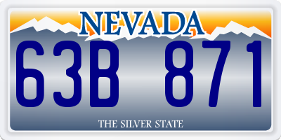 NV license plate 63B871