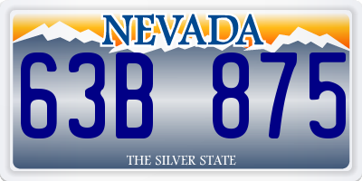 NV license plate 63B875