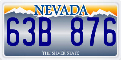 NV license plate 63B876