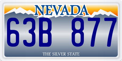 NV license plate 63B877