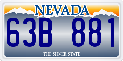 NV license plate 63B881