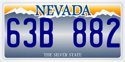 NV license plate 63B882