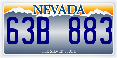NV license plate 63B883