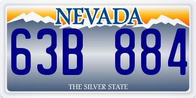 NV license plate 63B884