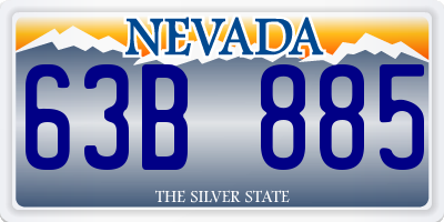 NV license plate 63B885