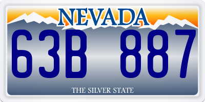 NV license plate 63B887