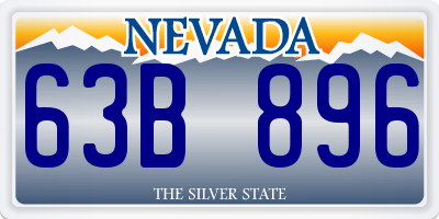 NV license plate 63B896