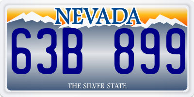 NV license plate 63B899