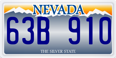NV license plate 63B910