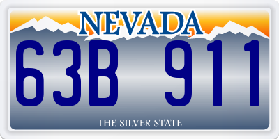 NV license plate 63B911