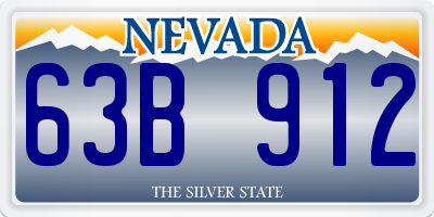 NV license plate 63B912