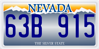 NV license plate 63B915