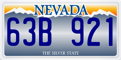 NV license plate 63B921