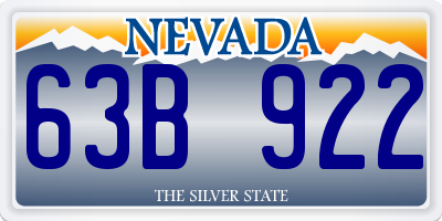 NV license plate 63B922