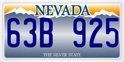 NV license plate 63B925